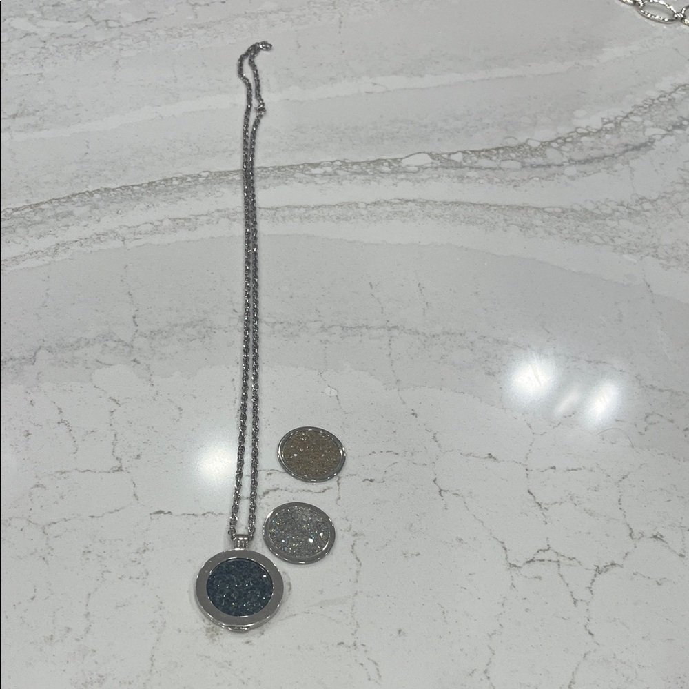 Silver Necklace With Interchangeable Pendants - image 1